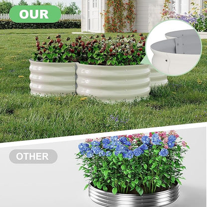 Garvee 2 Pack Galvanized Raised Garden Bed, Outdoor Planter Box with Open Base for Herbs, Veggies & Flowers. Rust-Resistant Raised Garden Beds, Ground-Connected Design for Deep Root Growth