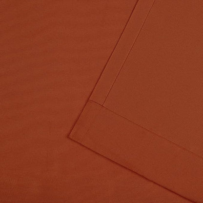 NICOLE MILLER NEW YORK Canvas Indoor/Outdoor Grommet Top Curtain Panel Pair, 54"x96", Orange Marmalade