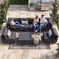 NICESOUL 8 Seater Modern Luxury Outdoor Furniture Set, Extra Large PE Wicker Patio Modular Sectional Sofa with Ottoman, 29.3'' High Back L-Shaped All-Weather Conversations, Deep Seated Grey Color