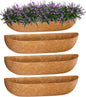 ZeeDix 30 Inch Trough Coconut Liners for Planters - 100% Natural Coconut Coir Fiber Planter Liners Replacement for Window Boxes, Wall Baskets, Deck Flower Boxes, Garden Railing Fence Troughs (4Pack)