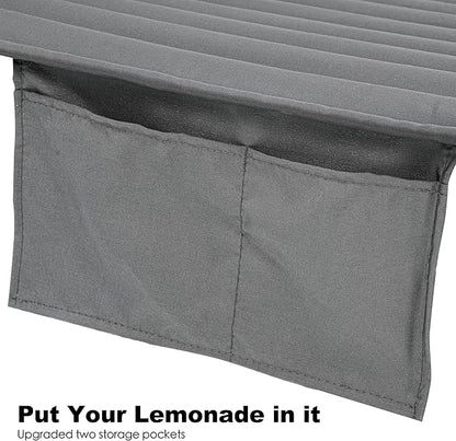 2 Person Hammocks for Outside, Double Quilted Fabric Outdoor Hammock with Spreader Bar, Large Removable Pillow, Storage Pockets, Carabiners, Max 475 lbs Capacity (Dark Grey)