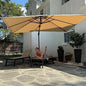 PURPLE LEAF 8.2' X 11.5' Left-right Tilting Patio Umbrella Outdoor Cantilever Swivel Rectangle Umbrella with Tilt Aluminum Offset Umbrella with 360-degree Rotation for Garden Deck Pool Patio Beige