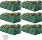 YITAHOME 6pcs 6x3x2 ft Galvanized Raised Garden Bed Kit, Large Metal Planter Box with Gloves & Support Rod, Outdoor Flower Bed for Plants Vegetables, Green