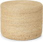 REDEARTH · Cylindrical Pouf Foot Stool Ottoman - Jute Braided Pouffe Poof Accent Sitting Footrest for Living Room, Bedroom, Nursery, Patio, Lounge & Other Rooms (Natural, 18"X18"X14")