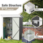 Storage Shed 5 x 3 FT Metal Outdoor Shed with Lockable Door, Gray
