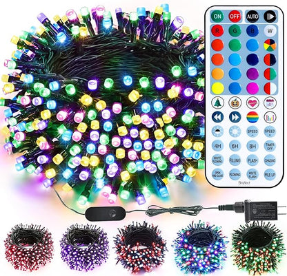 Brizled Color Changing RGB Christmas Lights, 66ft 200 LED Easter String Lights Music Sync, 120+ Modes Remote Dimmable Outdoor Mini Tree Light Indoor Plugin for St Patrick's Day Xmas Halloween