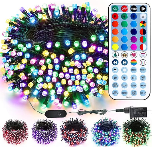 Brizled Color Changing RGB Christmas Lights, 66ft 200 LED Easter String Lights Music Sync, 120+ Modes Remote Dimmable Outdoor Mini Tree Light Indoor Plugin for St Patrick's Day Xmas Halloween