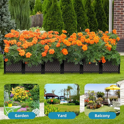 Large Planters for Outdoor Plants 14" Tall Planter Box, Raised Beds for Gardening Self Watering, Elevated Planter Box with Legs, Rectangular Garden Planters for Outdoor Plants Flowers, 94.4"L x 15.7"W