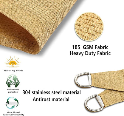 Tronssien Rectangle 10'x13' Sun Shade Sail,95% UV Blockage Canopy Awning for Outdoor Patio and Garden, Yard Activities