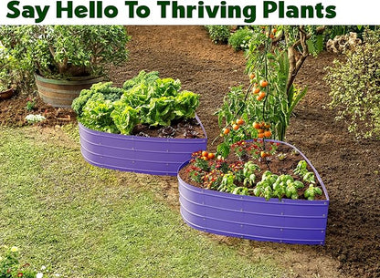 Plant & Plot Galvanized Raised Garden Beds Outdoor // Planter Raised Beds for Gardening, Vegetables, Flowers // Large Metal Garden Box (Purple) // Tool-Free Assembly