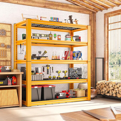 REIBII Garage Shelving Load 3200LBS, 5-Tier Storage Shelves, Adjustable Heavy Duty Metal Shelving Unit for Pantry, Basement, Warehouse, 72" H x 36" W x 16" D H, 3PC
