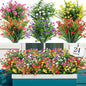 AGIRL 24 Bundles Artificial Flowers Outdoor,No Fade Fake Plastic Flowers Faux Plants for Decoration Hanging Planters Indoor Outside Garden Porch Window Box Home Farmhouse Wedding