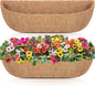 HFHOME 2PCS 48 Inch Coco Liners for planters, Horse Trough Half Moon Shape Replacement Coconut Planter Hanging Basket Liners for Window Box Hanging Trough Planter