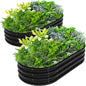 2Pcs 4X2X1ft Oval Raised Garden Bed Kit,Galvanized Raised Garden Beds Outdoor, Metal Planter Box Steel Kit Flower Herb,Vegetables..Black