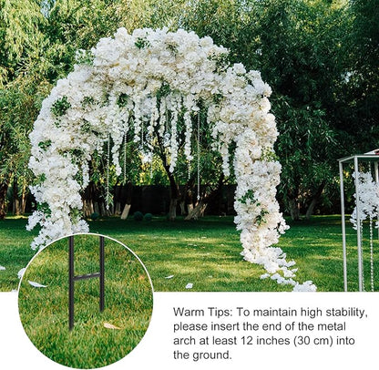 RUBFAC 94" Garden Arch Trellis for Climbing Plants Outdoor, Metal Arch Frame Garden Arbors and Arches, Outdoor Archway for Flower Vines Wedding Bridal Party Decoration, Black