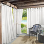 Sun Zero Marina Indoor/Outdoor UV Protectant Energy Efficient Grommet Curtain Panel, 54" x 108", White
