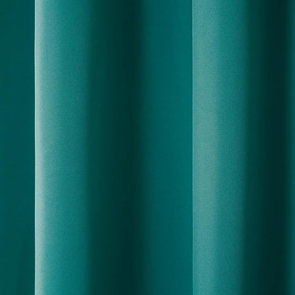 TOWN & COUNTRY BASICS Cabana Solid Heavyweight Indoor Outdoor Curtains, Light Filtering Opacity with Grommet Top, Water Repellent, 2-Pack Set, 54"x84", Dark Teal