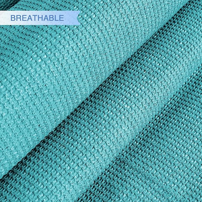 E&K Sunrise 2' x 2' x 2' Sun Shade Sail Triangle Canopy Shade Cover UV Block for Patio Backyard Garden Outdoor (Turquoise)