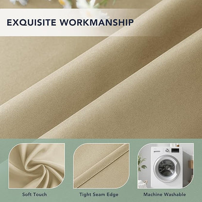 Extra Wide Outdoor Curtains Waterproof for Patio - 6 Panels Privacy Weatherproof Outside Curtains with Grommets for Gazebo, Pergola, Porch, Cabana, Balcony, 110 x 108 Inch, Cream