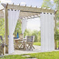 RYB HOME 2 Panels Pergola Curtains Outdoor - Linen Look Waterproof White Sheer Curtains Half Privacy Outdoor Curtains for Patio Porch Pool Hut Spa, 54 inches Wide x 96 inches Long