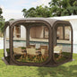 East Oak Screen House Tent Pop-Up, Portable Screen Room Canopy Instant Screen Tent 12 x 12 FT with Carry Bag for Patio, Backyard, Deck & Outdoor Activities, Brown