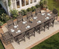 SERWALL Patio Dining Sets for 10 Person, HDPE Dining Set with 2 Tables, 8 Armless Chairs and 2 Armed Dining Chairs, Coffee