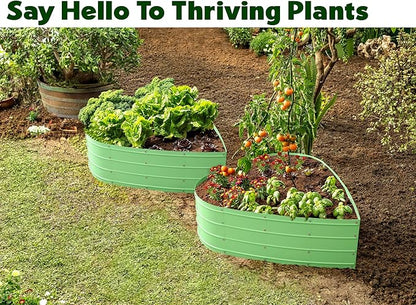 Plant & Plot Galvanized Raised Garden Beds Outdoor // Planter Raised Beds for Gardening, Vegetables, Flowers // Large Metal Garden Box (Light Green) // Tool-Free Assembly