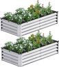 2PCS 4x2x1FT Galvanized Raised Garden Bed, Galvanized Planter Raised Garden Boxes Outdoor, Large Metal Raised Garden Beds for Vegetables-Silver