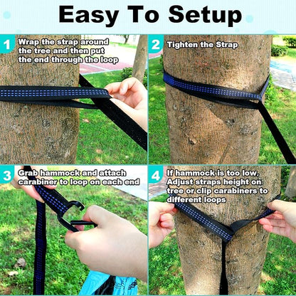 SZHLUX Camping Hammock Double & Single Portable Hammocks with 2 Tree Straps, Great for Hiking,Backpacking,Hunting,Outdoor,Beach,Camping