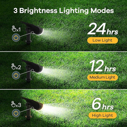Linkind Solar Lights Outdoor Waterproof IP65, StarRay Dusk-to-Dawn Outdoor Solar Lights, 3 Lighting Modes Solar Spot Lights Outdoor for Garden, Yard, Landscape (Daylight, 4 Pack)