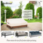 Sofa Cover for 3-Seater Outdoor Couch, Waterproof Polyester, Beige and Brown
