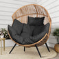 Shintenchi Wicker Egg Chair,Outdoor Indoor Rocking Chair,Large PE Rattan Rocking Chair with Cushion for Patio, Balcony, Backyard, Garden,Deep Grey