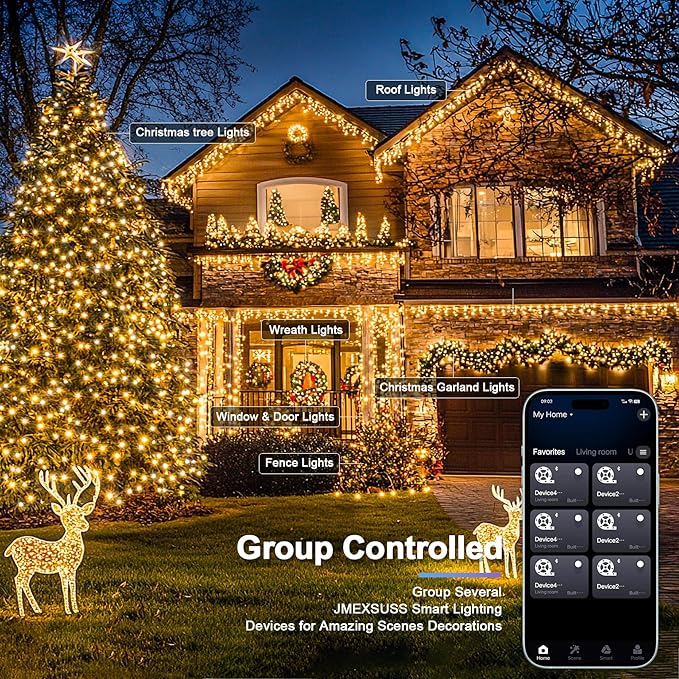 String Lights 264 Ft RGB LED with Music Mode and Remote Control