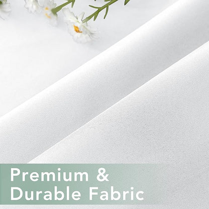 Outdoor Curtains for Patio Waterproof 6 Panels - Windproof, Privacy, Weatherproof Outside Drapes for Gazebo Pergola Porch, Grommet Top and Tab Bottom, 54x120 Inch, White