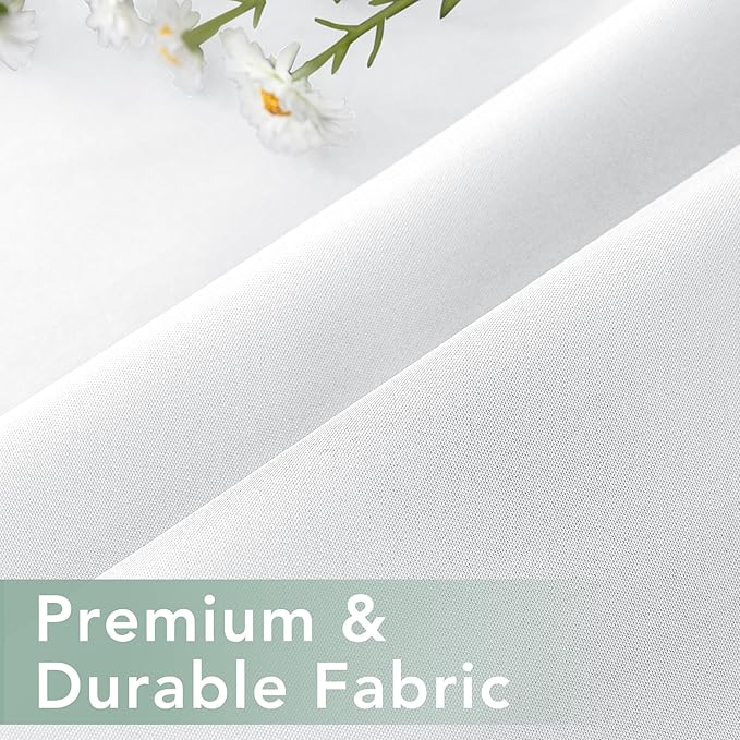 Outdoor Curtains for Patio Waterproof 6 Panels - Windproof, Privacy, Weatherproof Outside Drapes for Gazebo Pergola Porch, Grommet Top and Tab Bottom, 54x108 Inch, White