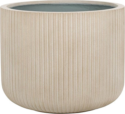 SAFAVIEH Outdoor Collection Lucca Beige Cement Ficonstone Planter Pot