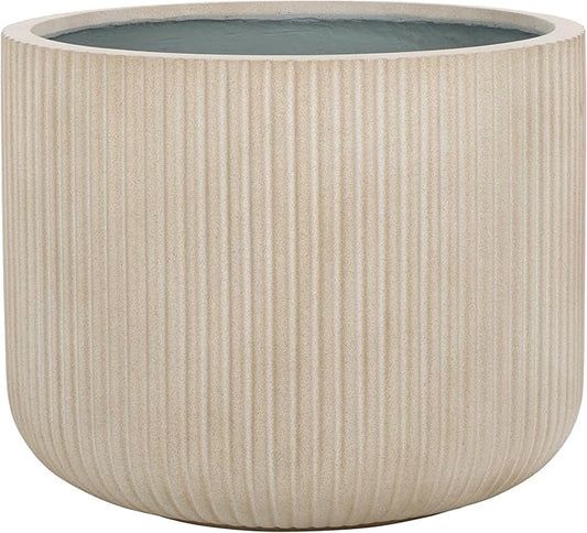 SAFAVIEH Outdoor Collection Lucca Beige Cement Ficonstone Planter Pot
