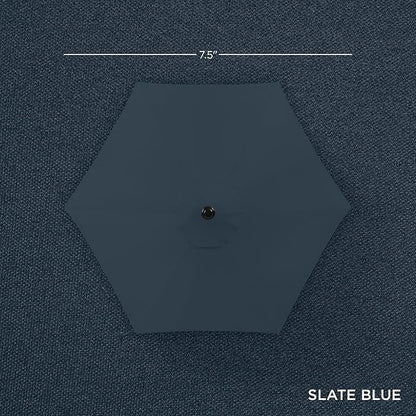 Best Choice Products 7.5ft Outdoor Solar Market Table Patio Umbrella for Deck, Pool w/Tilt, Crank, LED Lights - Slate Blue