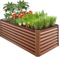 Best Choice Products 6x3x2ft Outdoor Metal Raised Garden Bed, Deep Root Box Planter for Vegetables, Flowers, Herbs, 269 Gallon Capacity, 100% Non Toxic Materials - Wood Grain