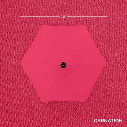 Best Choice Products 7.5ft Outdoor Solar Market Table Patio Umbrella for Deck, Pool w/Tilt, Crank, LED Lights - Hot Pink