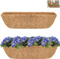 Y&M 24" Coco Liner for Window Box Deck Basket Planter Trough Coconut Fiber Liners, 2pcs Trough Coco Liner Pre-Formed Replacement