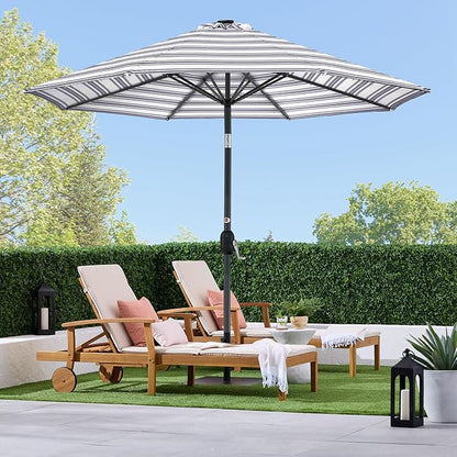 Best Choice Products 10ft Solar Polyester LED Lighted Patio Umbrella w/Tilt Adjustment and UV-Resistant Fabric