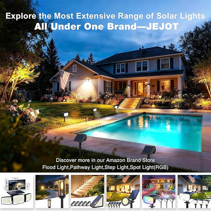 Solar Security Light Outdoor Super Bright LED, Motion Sensor Flood Light, 3 Heads 270° Wide Angle,Remote Control, IP65 Waterproof, 3 Modes (3 Packs)
