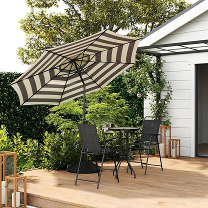 Abba Patio 9FT Lyon Outdoor Patio Umbrella Outdoor Table Umbrella with Push Button Tilt and Crank Market Umbrella 8 Sturdy Ribs UV Protection Waterproof for Garden Deck Backyard Pool, Black & Ivory