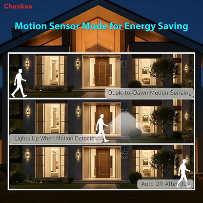2 Pack Solar Motion Lights Outdoor, Solar Spotlights with Motion Sensor, IP67 Waterproof Solar Power Security Lights, 360° Rotatable for Garden, Yard, Pathway, Fence, Driveway, 1200LM
