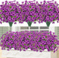 Bassion Artificial Flowers for Outdoors, 24 Bundles UV Resistant Fake Flowers Realistic Silk Faux Plants for Outdoor Planter Window Box Porch Patio Garden Home Outside Decorations