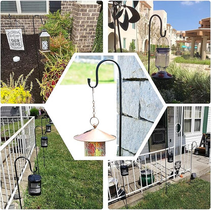 Ottsuls Shepherd-Hooks Adjustable for Bird-Feeder Lantern Plant-Hook Garden-Stake - Plant Stand Hanger for Outdoor Flower Basket, Bird Feeder Hanger Weddings Decor