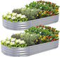 Galvanized Raised Garden Bed, 8x4x1 FT Thickening Planter Boxes Outdoor, Raised Beds for Gardening, Easy Assembly Large Garden Bed for Vegetables, Fruits, Flowers (2-Pack)