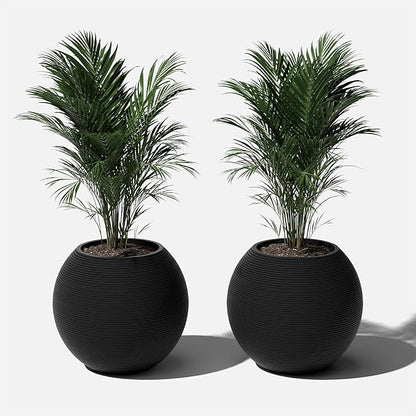 Veradek Strata Series Sphere Round Planter for Patio & Backyard | Durable Plastic-Stone Material | Modern Décor for Tall Trees and Plants
