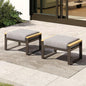 Sundale Outdoor 2 Pieces Aluminum Patio Ottoman, Outdoor Footstool with Sandwich Foam Cushions, Olefin Fabric, Small Metal Outdoor Chairs for Deck, Backyard, Porch (Grey)